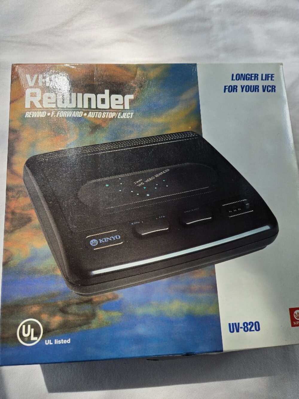 NIB Vintage Kinyo 2-Way VHS Movie Rewinder UV-820